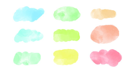 Obraz premium Colorful watercolor splash set for your design, vector.