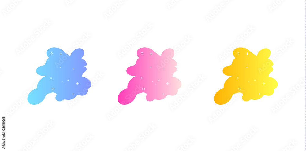 Poster modern abstract vector banner set. flat geometric liquid form with various colors. modern vector tem
