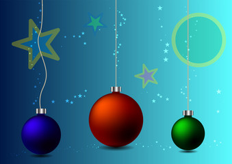 Abstract background christmas balls and star snow, Vector illustration