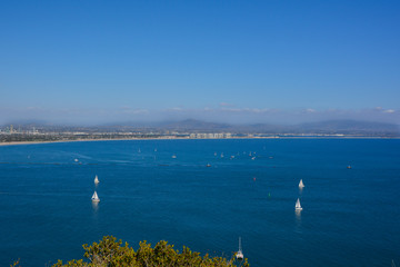 High Panorama View Bayside at Cabrillo Monument in San Diego