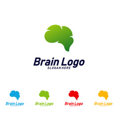 Brain logo design vector, Mind concept logo template, Icon Symbol