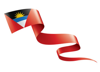 Antigua and Barbuda flag, vector illustration on a white background