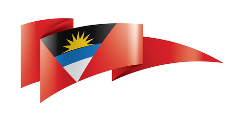 Fototapeta premium Antigua and Barbuda flag, vector illustration on a white background