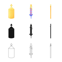 Vector illustration of relaxation and flame icon. Collection of relaxation and wax stock vector illustration.
