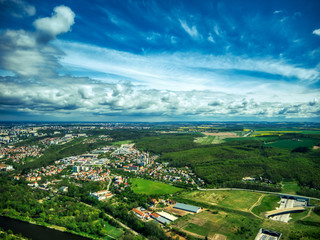 aerial view of plantation field