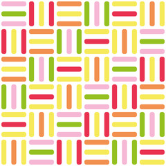 seamless background of pink, orange, yellow, red and green stripes on white