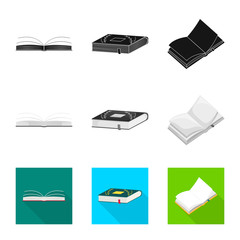 Vector illustration of training and cover icon. Set of training and bookstore  vector icon for stock.