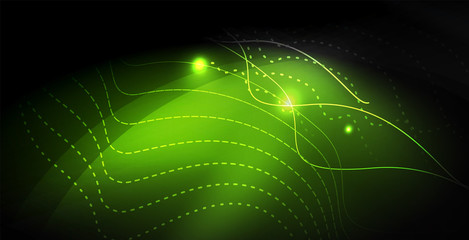 Glossy shiny glowing neon waves