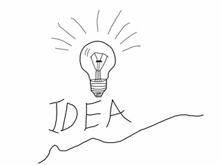 hand drawing light bulb