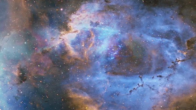 4K Panoramic flight through a star nebula 2