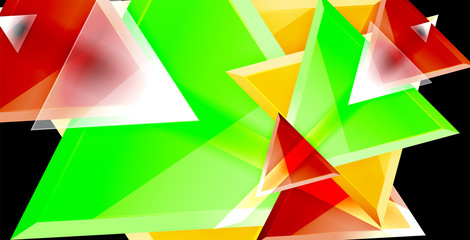 Glossy shiny triangles background