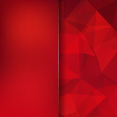 Red abstract mosaic background. Blur background. Triangle geometric background. Design elements. Vector illustration