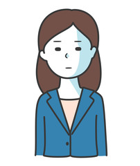 落ち込み青ざめるスーツを着た女性