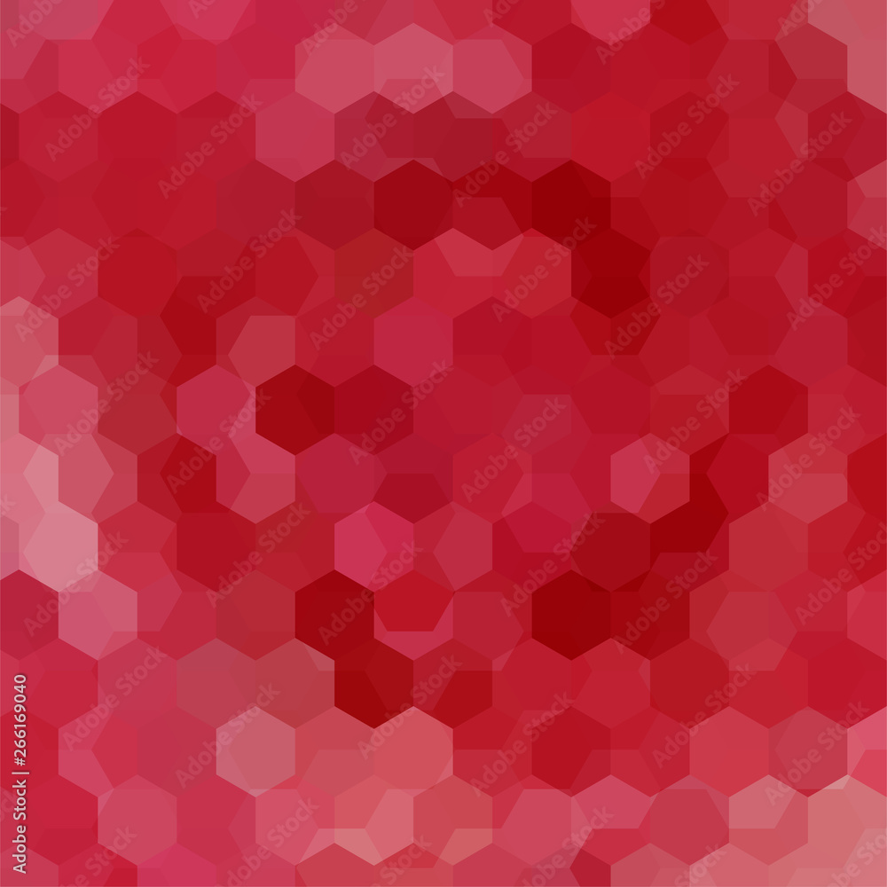 Poster background made of red hexagons. square composition with geometric shapes. eps 10