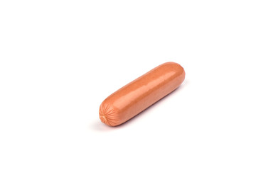 Fresh boiled sausage isolated on white background.