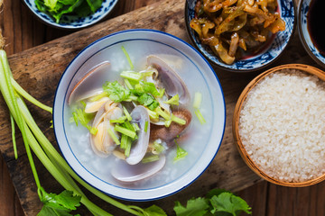 Paphia undulata seafood porridge