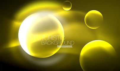 Vector glowing neon circles abstract background