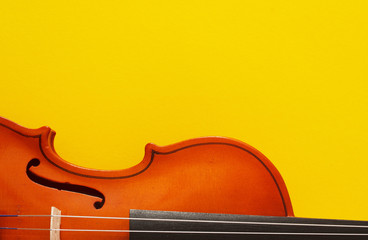Violin poster yellow and orange good for classical music concert, ads, violinist visit card