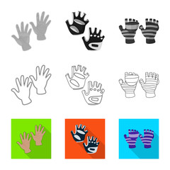 Vector illustration of silhouette and safety icon. Collection of silhouette and comfort stock symbol for web.
