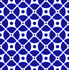 Naklejka premium blue and white ceramic pattern