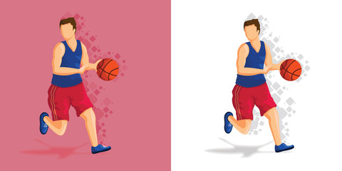 Basketball player Illustration with ball - Sports concept
