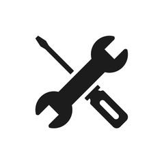 Wrench and screwdriver icon. Vector icon