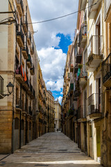 Fototapeta na wymiar Empty street of old town Tarragona