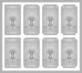 The Lovers Tarot of the symbols silver and white