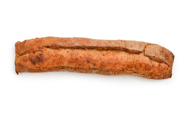Fresh baguette isolated in white.