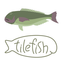 Obraz premium tile fish, vector illustration,flat style,