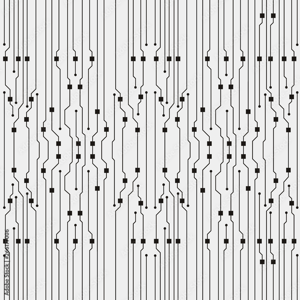 Poster Vector circuit board background. Abstract flat circuit board illustration