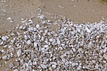 Sand and rubble.Materials for construction.