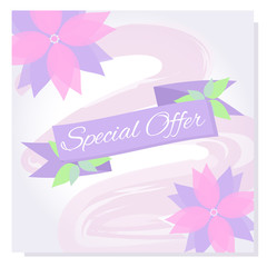 Spring Sale vector banner.