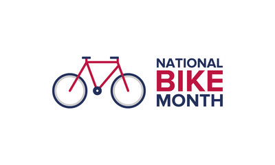 National Bike Month. Celebrated annual in May in United States. Bicycle concept. Healthy and active lifestyle. Sports or hobby. Poster, card, banner and background. Vector illustration