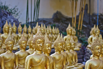 Vientiane Province: 02 May 2019, Buddha statue in Wat Sinxayyaram, the Buddhism garden, Laos