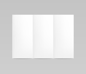 Flyer mockup, folded realistic blank sheet of paper, stationery