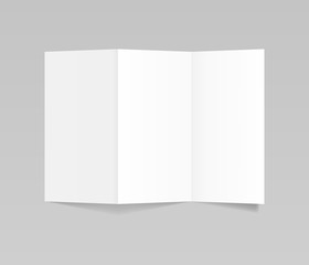 Folded realistic blank sheet of paper, flyer mockup