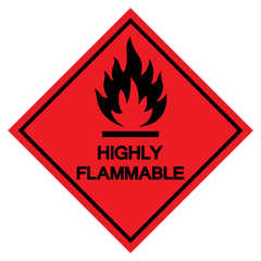 Highly Flammable Symbol Sign ,Vector Illustration, Isolate On White Background Label .EPS10