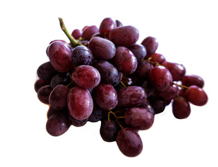 Red Grapes isolated over the white background.