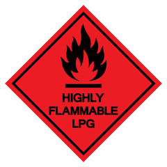 Highly Flammable LPG Symbol Sign ,Vector Illustration, Isolate On White Background Label .EPS10
