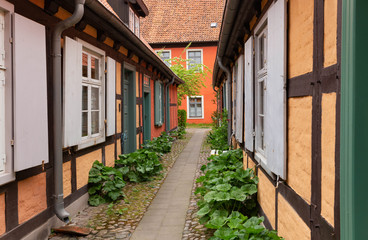Fototapeta na wymiar Stralsund. traditional architecture of the port city on the island of Rugen