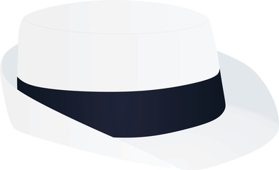White bowler hat. vector illustration
