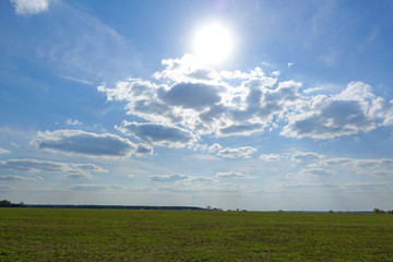 Sky : texture background, pattern, wallpaper. Cirrocumulus and Cumulus clouds that mean nice weather: There are still quite high clouds and they are not raining.
