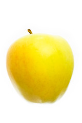 a beautiful green apple on a white background