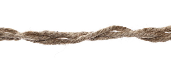 Close up rope isolated on white background texture, with clipping path   