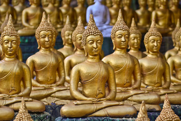 Vientiane Province: 02 May 2019, Buddha statue in Wat Sinxayyaram, the Buddhism garden, Laos