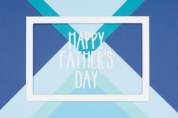 Abstract Happy Fathers Day multicoloured paper texture minimalism background. Minimal geometric shapes and lines Happy Fathers Day greeting card.