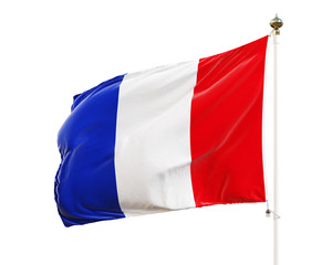 Flag of France isolated on white background. Clipping path included. 