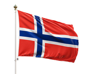 Flag of Norway isolated on white background. Clipping path included. 