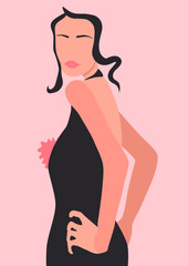 Pop illustration of a fashionable girl.